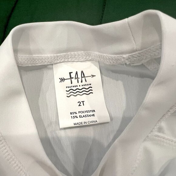 Feather 4 Arrow Toddler 2T White Aloha Surfer Rashguard Swim Top - Picture 3 of 4